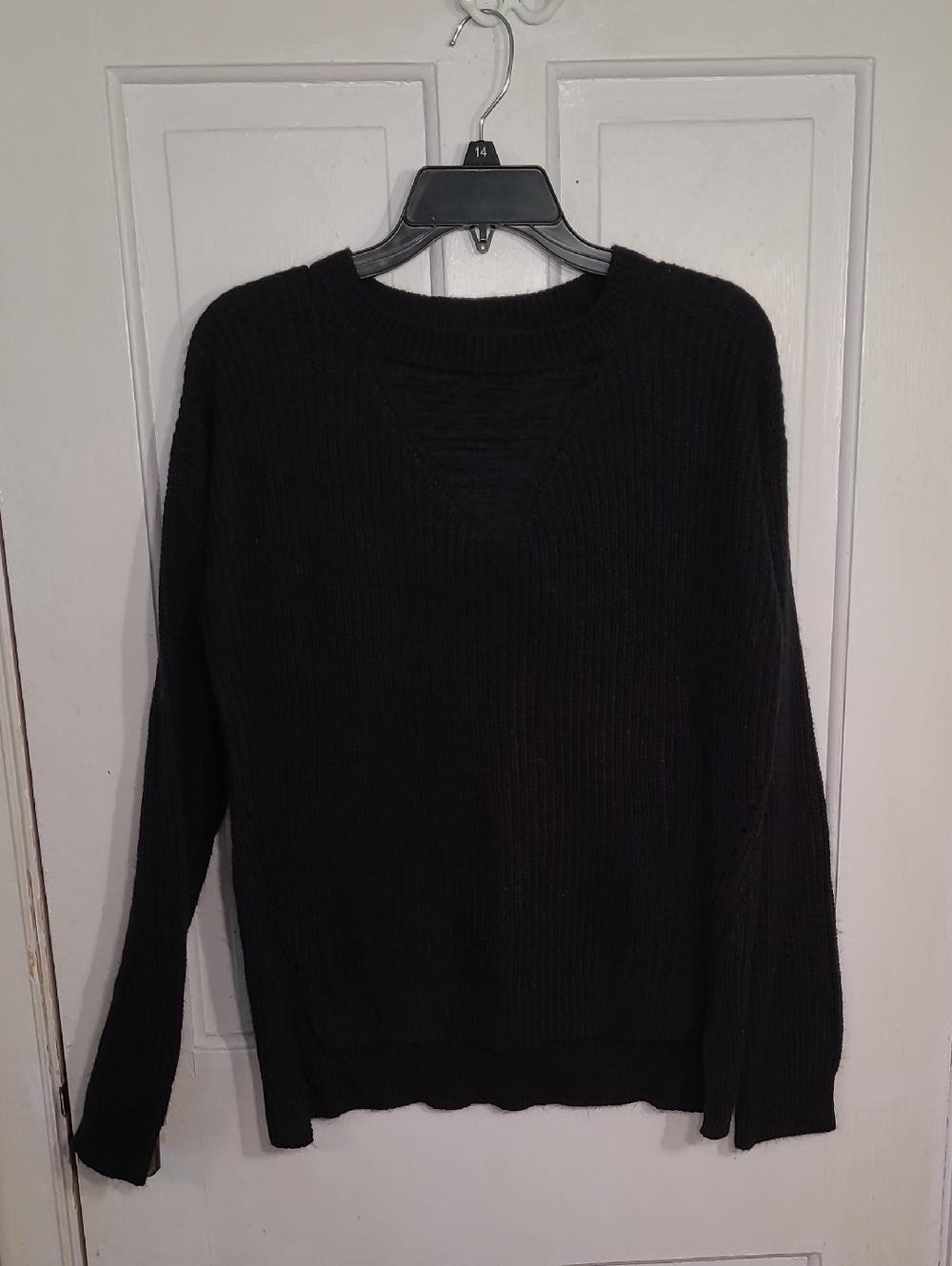Moral Fiber Black Ribbed Crewneck Sweater Size XL